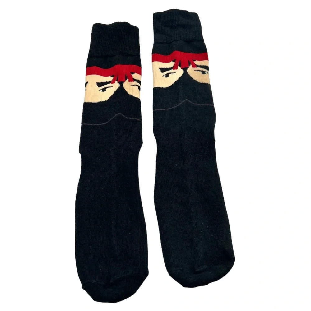 MEN'S NINJA NOVELTY BLACK CREW SOCKS